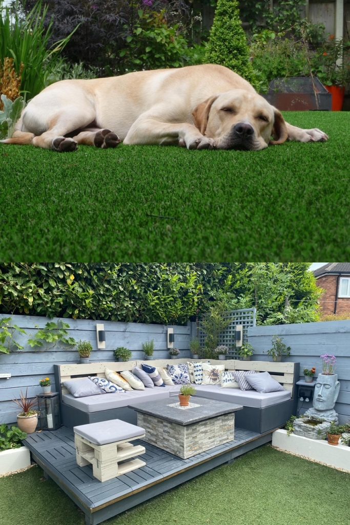 Artificial grass installation for pets and composite decking design in Lytham & Fylde